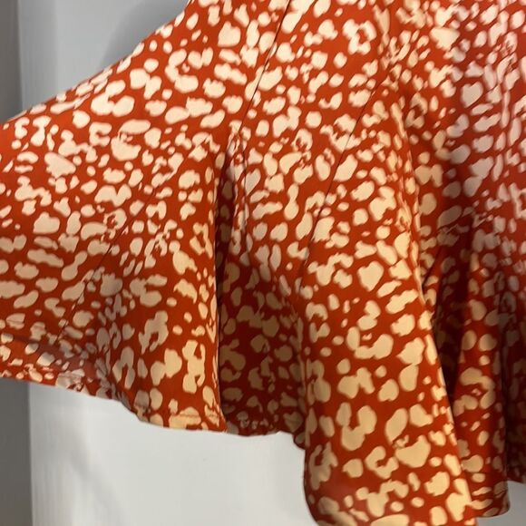 Rust Orange Leopard Print Skirt - Picture 4 of 12